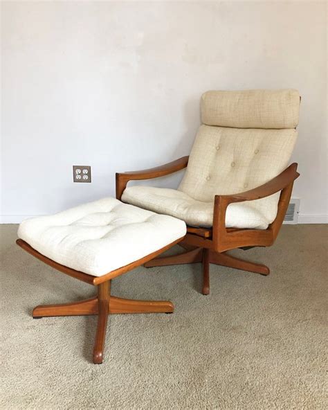 Danish Modern Teak Lied Mobler Recliner Lounge Chair And Ottoman
