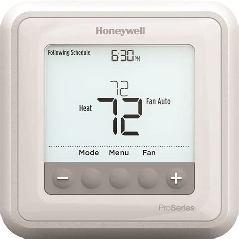 The blank screen starts to lit, and will you see the menu. Honeywell T-6 Pro | Programmable Thermostat | White HVAC