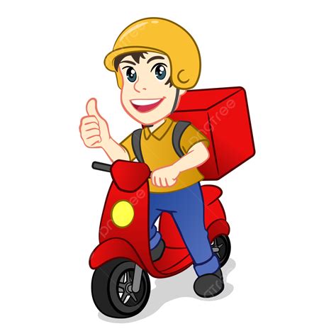 Delivery Boy Illustration Hand Like Clipart Express Young Man Riding