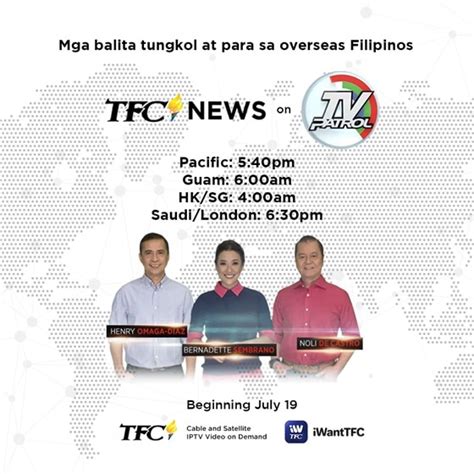Abs Cbn News Online And Tv Patrol Expand Global News Coverage With Tfc