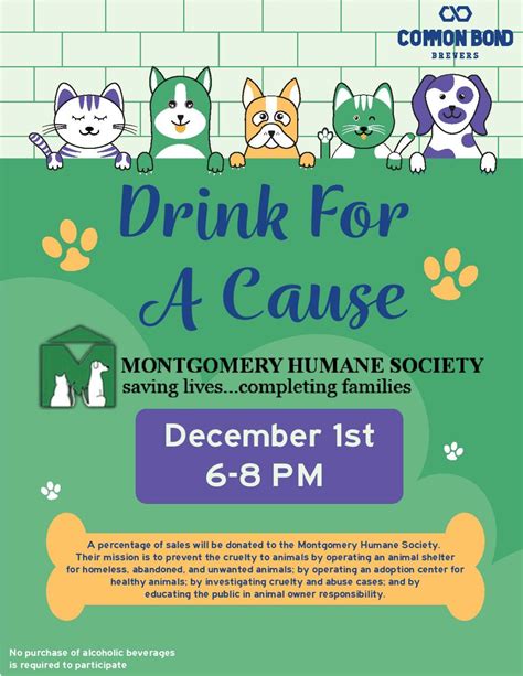 Common Bond Brewers Drink For A Cause Montgomery Humane Society