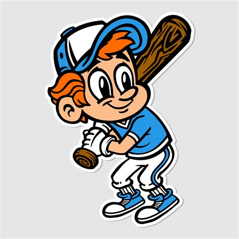 Baseball Player Kid Vector Cartoon 550960 Vector Art At Vecteezy