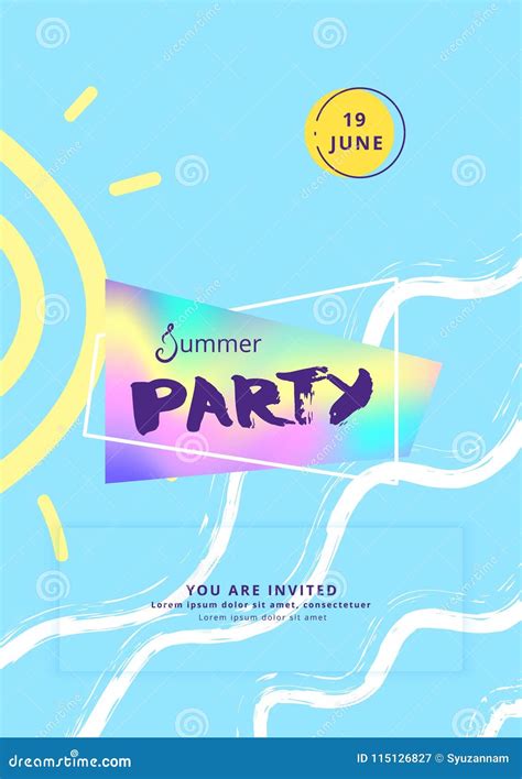 Summer Party Flyer Vector Illustration Stock Vector Illustration Of