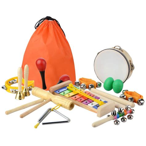 20 Pcs Baby Musical Instruments Set Toy Fun Toddlers Wooden Xylophone