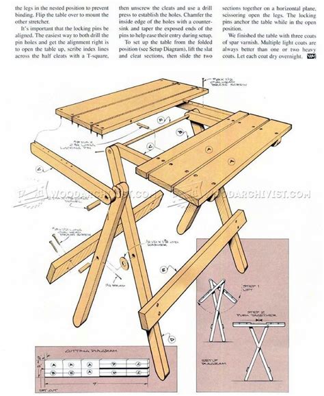 288 Folding Table Plans Outdoor Furniture Plans This