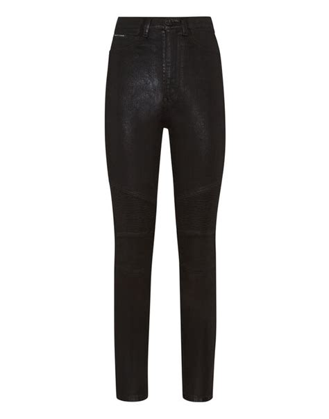 Philipp Plein Denim Trousers Super High Waist Biker Fit Philipp Plein