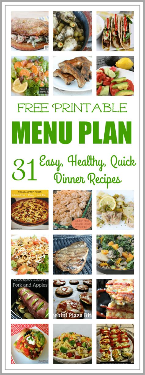 Easy And Healthy Dinner Meal Plan A Month Of Recipes
