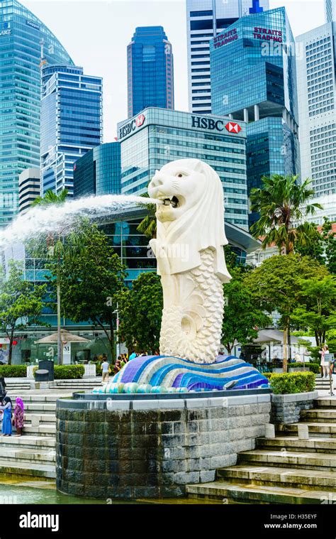 Merlion Statue The National Symbol Of Singapore And Its Most Famous