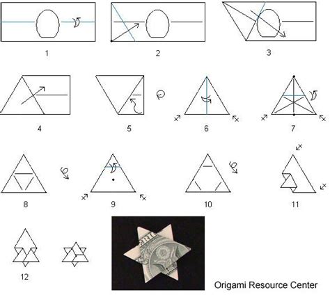 Dollar Star Of David Money Origami Diagrams Origami Resource Center