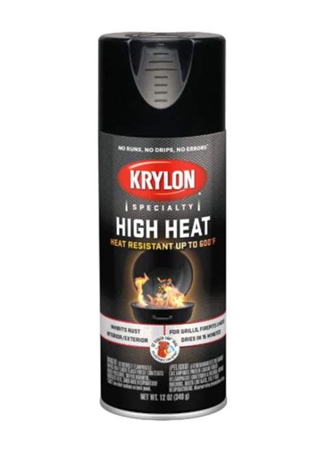 Krylon Special Purpose Satin Black High Heat Spray Paint 12 Oz Colorbank