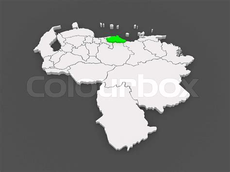 Map Of Miranda Venezuela Stock Image Colourbox