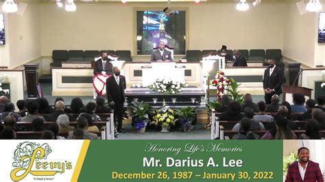Mr. Darius A. Lee -February 4, 2022- Leevy's Funeral Home - YouTube