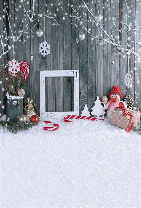 Christmas Photo Backdrop Winter Snow Photography Background Snow Scenes