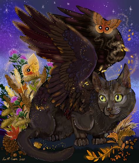 Artstation Raven Winged Autumn Cat