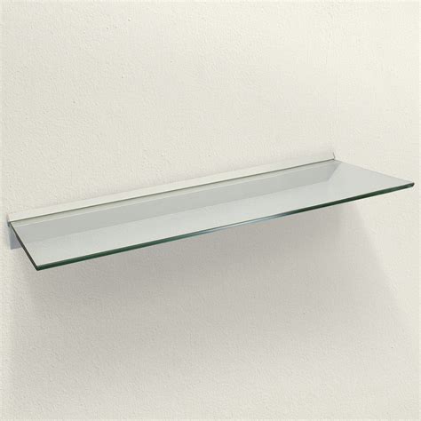 80cm Floating Clear Glass Wall Shelf Bathroom Kitchen Hall Book Display Shelves Ebay