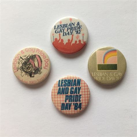 set of 4 vintage remake lesbian badges lgbt gay etsy