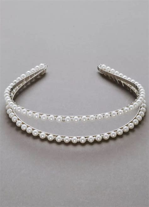 double row pearl headband david s bridal