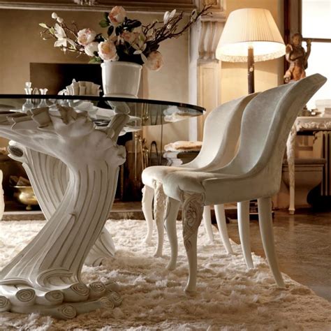 Exclusive Italian Pedestal Large Glass Dining Table Set Juliettes