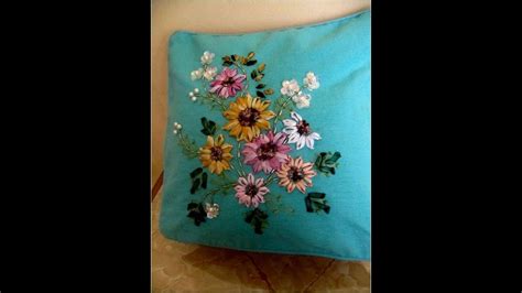 Bordados con cintas girasoles paso a paso - YouTube