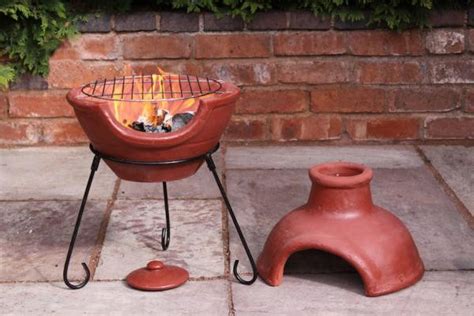 Clay Chimenea Transfoms To Barbeque Patio Heater Bbq Fire Pit Chiminea