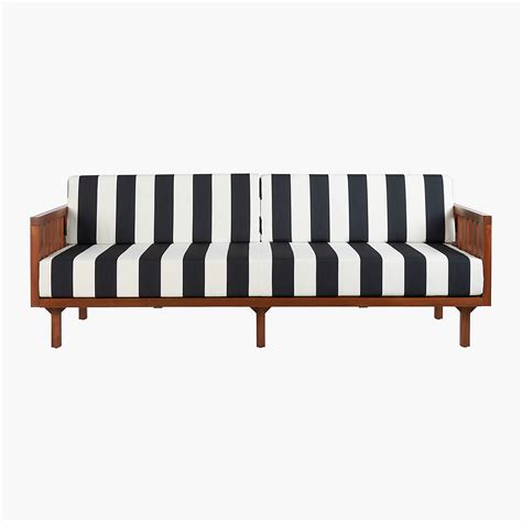 Tropez Black And White Stripe Sofa