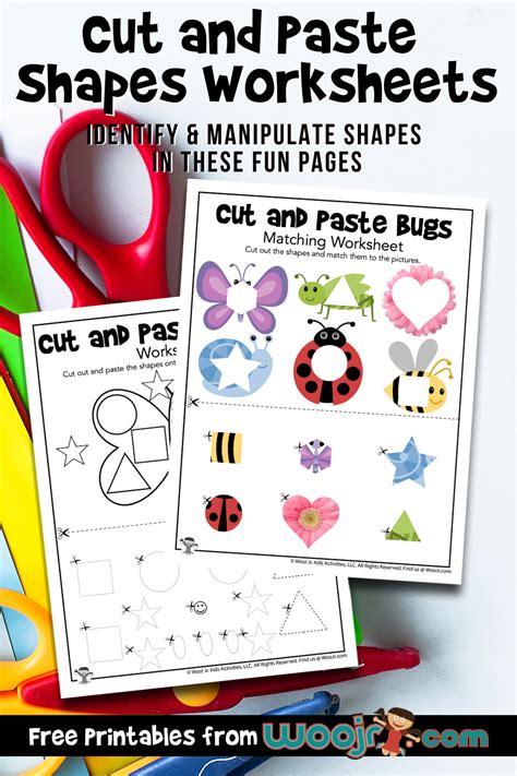 Cut and Paste Shapes Worksheets | Woo! Jr. Kids Activities