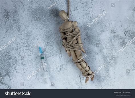 Wooden Mannequin Tied Bound By Rope Stock Photo 2141361307 Shutterstock