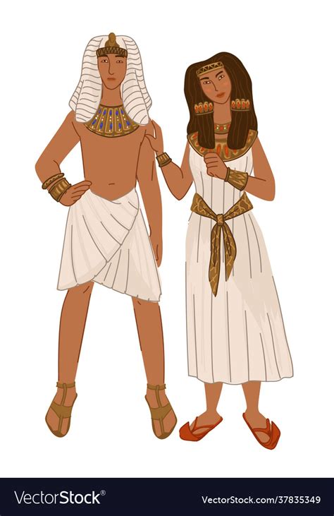 egyptian couple man and woman ancient egypt vector image