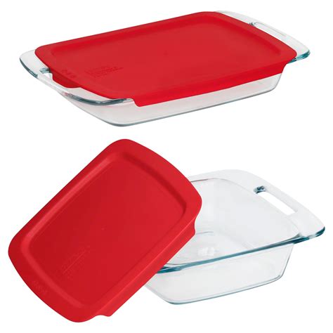 Pyrex Easy Grab And X 4 Piece Glass Bakeware Set With Red Lids 1091675 The Home Depot Ph