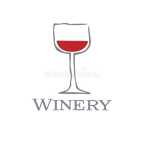 Slick Modern Vector Illustration Of A Wine Glass With A Little Red Wine Stock Vector