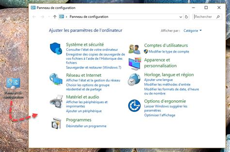 Windows 10 Une Icône Vers Le Panneau De Configuration Sur Le Bureau