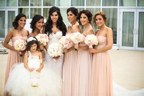 The Bride With Her Bridesmaids And Flower Girl Bridesmaid Brides And