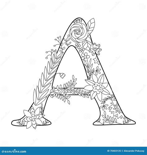 Adult Coloring Page Alphabet Letter I