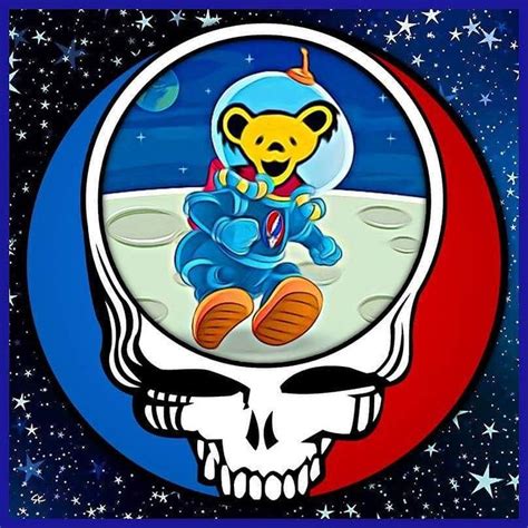 standing on the moon but i d rather be with you art by steve konklin grateful dead dead