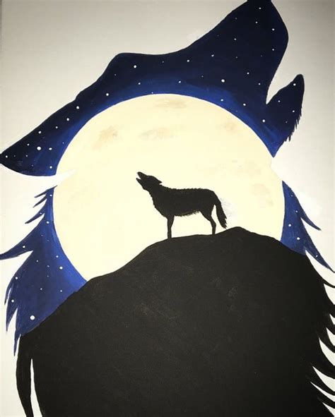 Wolf Acrylic Painting On Canvas Made For A Friends Birthday 🐺 Disney