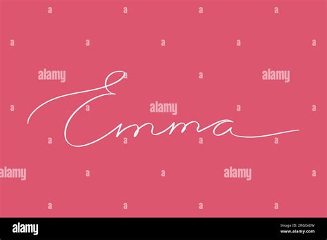 Female Name Emma Girls Name Handwritten Lettering Calligraphy