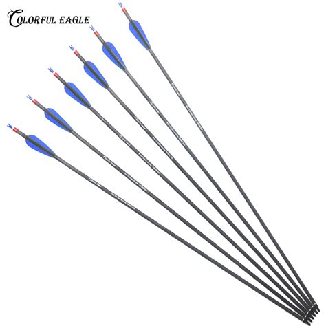 Archery Spine300 400 Carbon Arrows With Replaceable Arrowhead 28 30