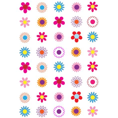 Simple Colorful Flowers Free Svg