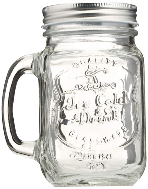 Estilo Mason Jar Mugs With Handles Old Fashioned Drinking Glass Set 6 16 Oz Eac For Sale Online