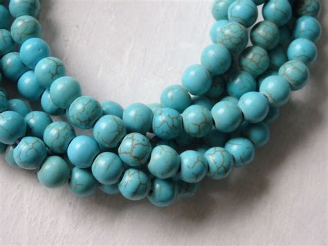 6mm Turquoise Howlite Beads Dyed Howlite Beads Faux Etsy