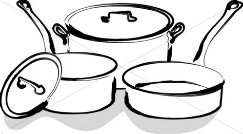 Silver and black cooking pot graphic, stainless steel kitchen utensil cookware and bakeware, stainless steel cooking pot transparent background png clipart. Kitchen Clipart Black And White | Free download on ClipArtMag