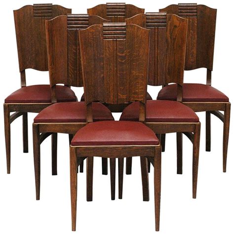 Skip to main search results. 1930s Modernist set of Six French Art Deco Oak Dining ...