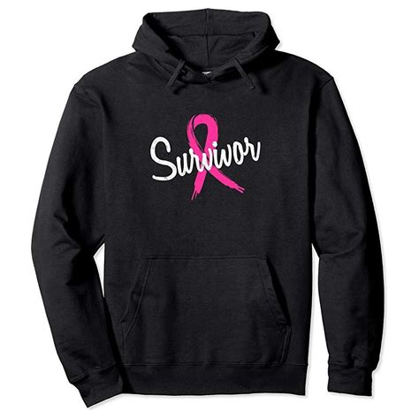 breast cancer survivor pullover hoodie pink ribbon awareness graphic fans