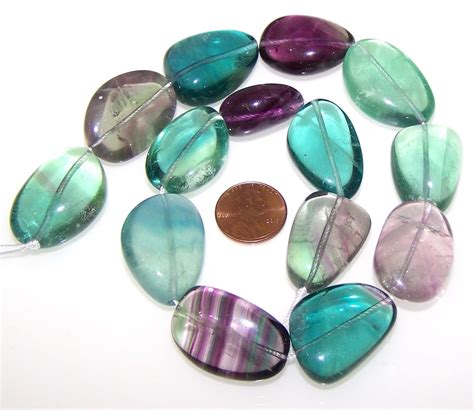 Fluorite Beads Loose Gemstone Beads Smooth Nugget Beads 6 Inch Full