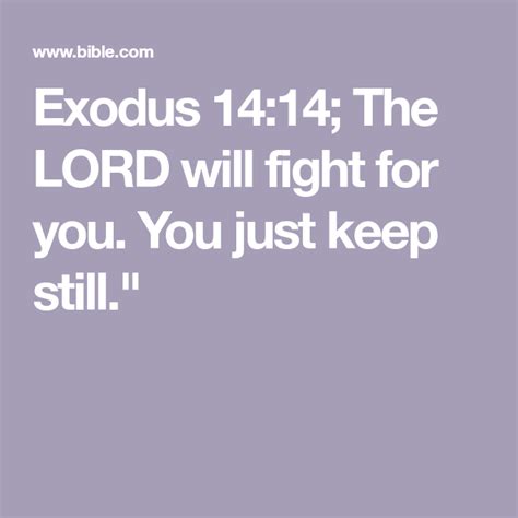 Exodus 1414 The Lord Will Fight For You You Just Keep Still Savior