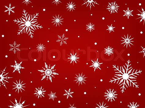 White Snowflakes On A Red Background Stock Vector Colourbox