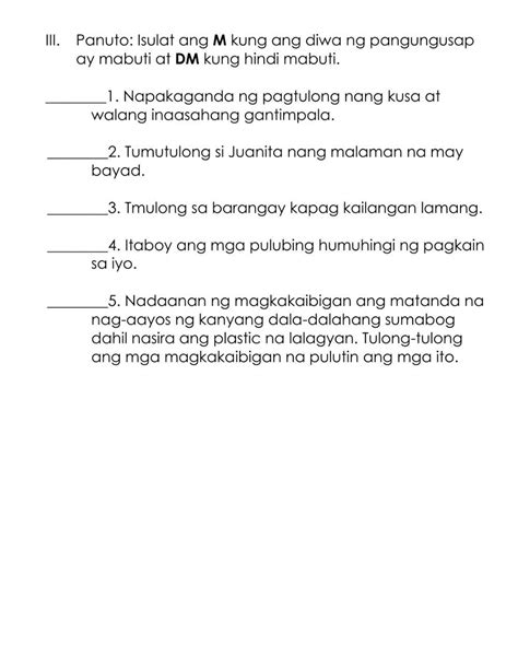 Pagtulong Sa Kapwa Interactive Worksheet Live Worksheets