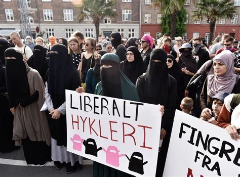 burqa ban women protest new law in denmark banning full face veil the independent the