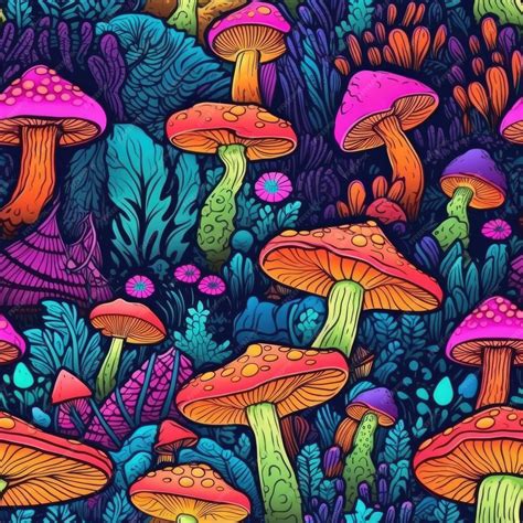Premium Photo | Psychedelic mushroom in the forest