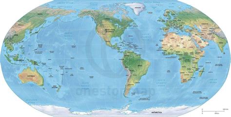 Vector Map World Relief Robinson America One Stop Map